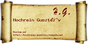 Hochrein Gusztáv névjegykártya